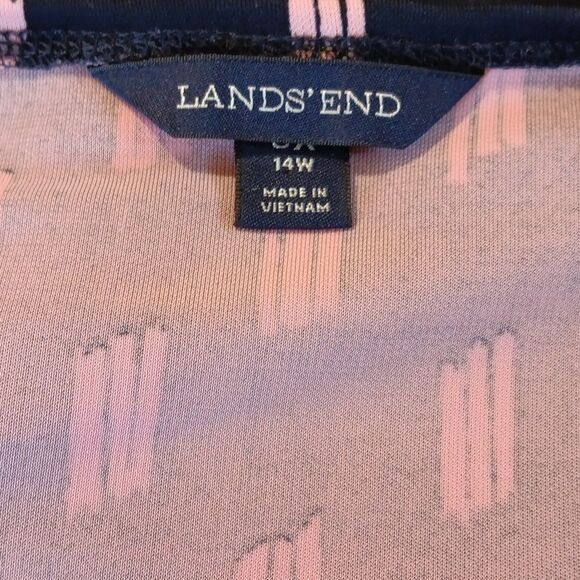 Lands' End Black and Pink Soft Knit Dress. Classic, Feminine, Career. - Picture 8 of 10